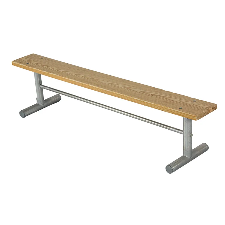 62SGLP-studio Wooden bench with metal frame.