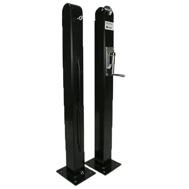63080-3-web Black metal post with a lock and handle.