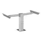 Metal pole support structure.