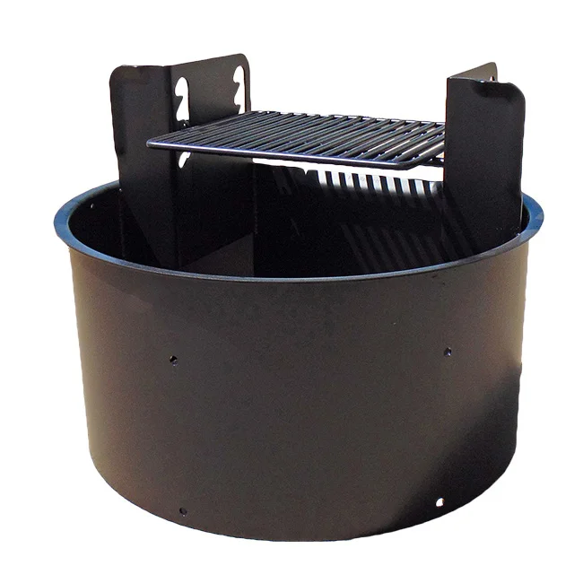 AFG80WCSASR-web Black metal grill and fire pit combo.