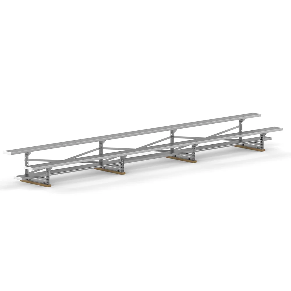 Metal bleachers on a white background.