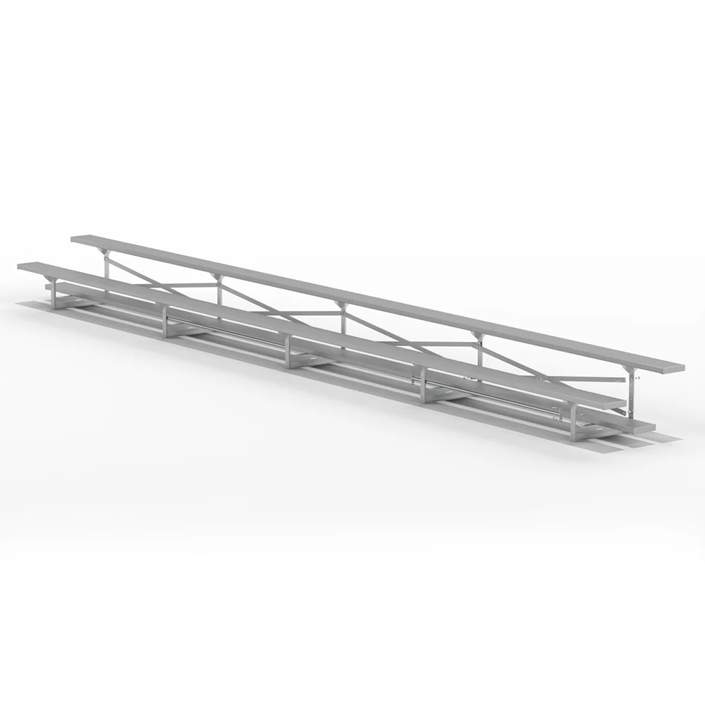 Steel bleachers on a white background.