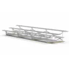 Metal bleachers on a white background.