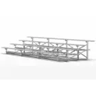 Metal bleachers on a white background.