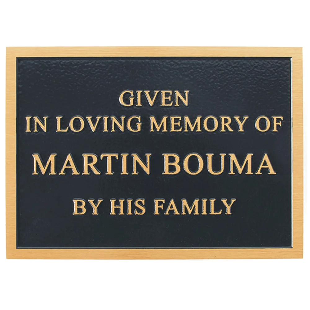 Memorial plaque in loving memory of Martin Bouma by his family.