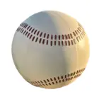 Baseball with perforated pattern on surface.