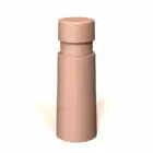 A cylindrical object in a light pink color.