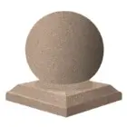 Concrete sphere on pedestal.