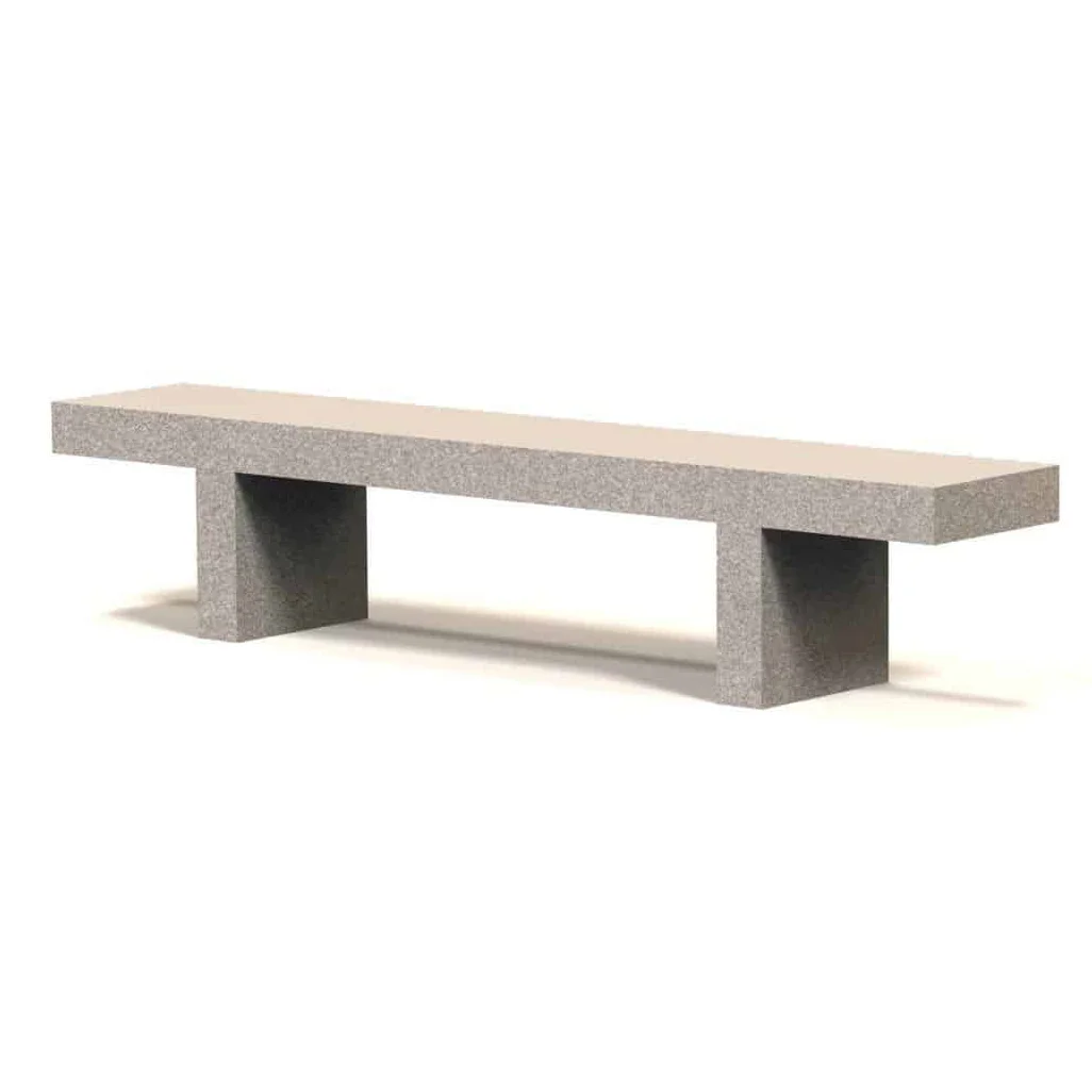 Concrete bench with a textured surface and minimalist design.