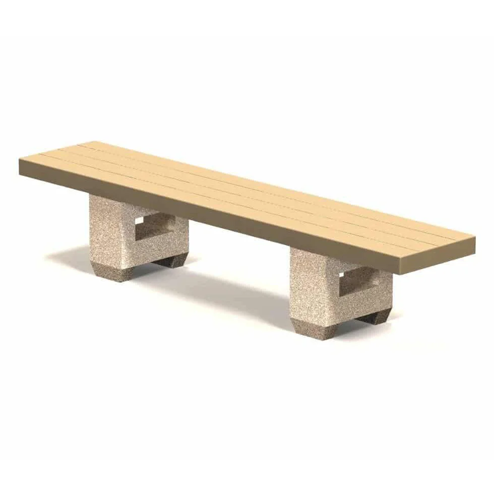 CMB90C Wooden bench with concrete base.