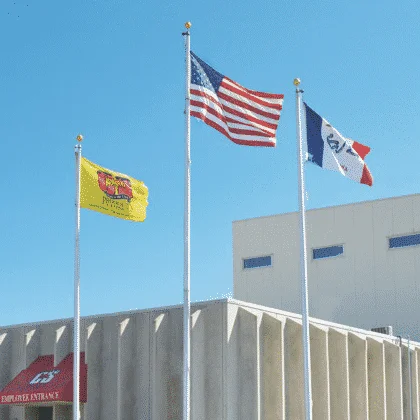 CS-flags2-1 Flags flying in front of a building.