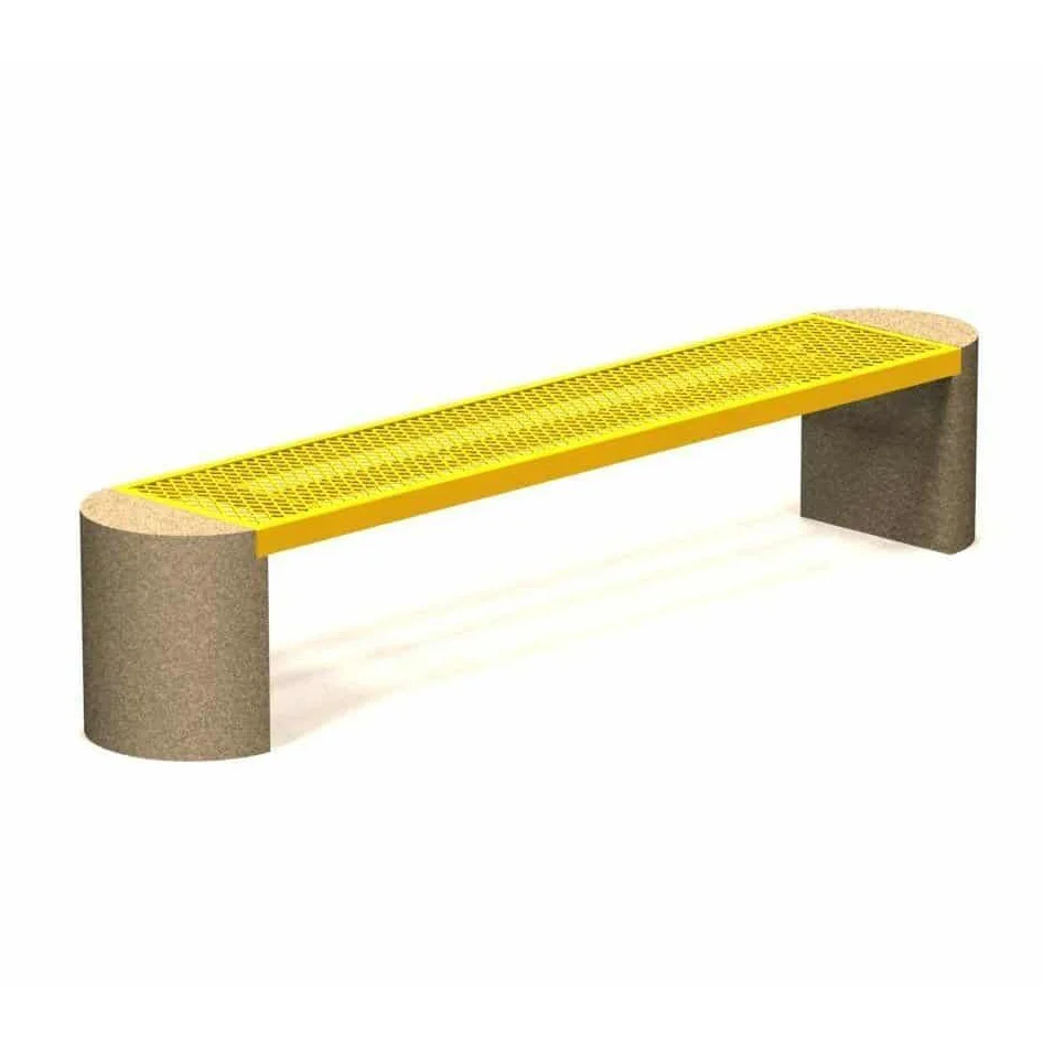 CSB72VP Yellow bench with textured surface and concrete ends.