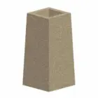 Concrete block in neutral color.
