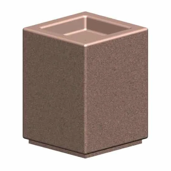Concrete planter in brown color.