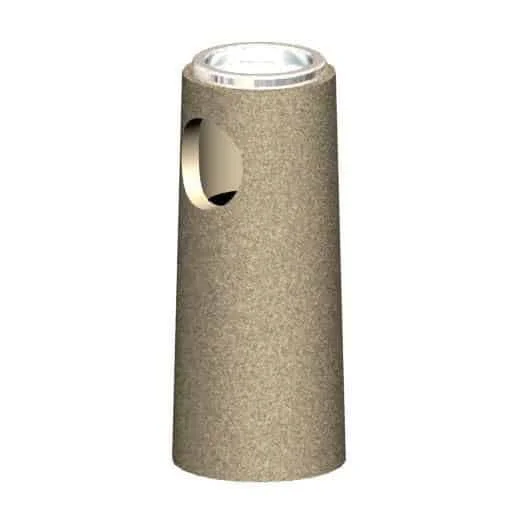CSTR1230-1 Cylindrical object with a textured surface and a circular cutout.