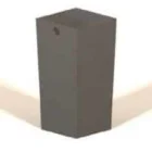 Black rectangular box on a wooden surface.