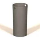 Dark brown cylindrical object with a small circular opening at one end.