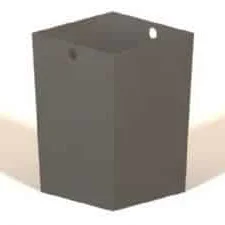 Dark brown box on a beige surface.