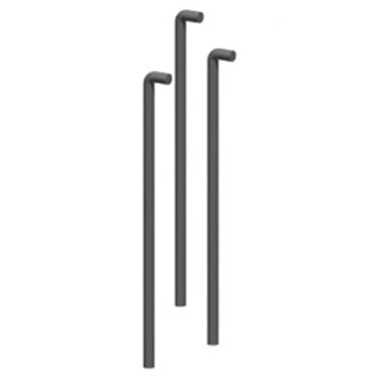 Metalic gray handles.