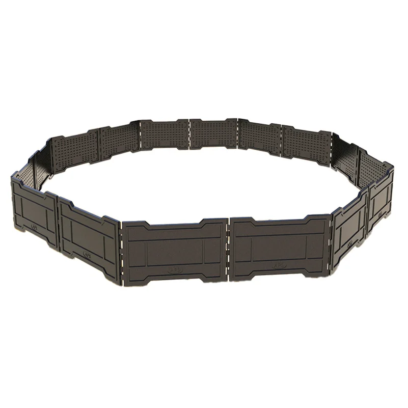 Gym-Scene-16-panel-octagonWEB Black belt with a unique design and metal fasteners.