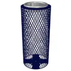 Navy blue mesh trash can.