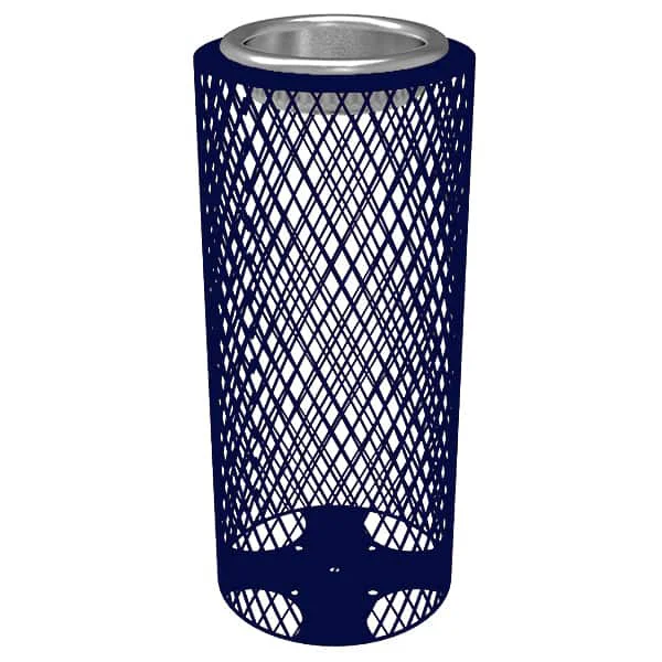 MCAUEXP-web-blue Navy blue mesh trash can.