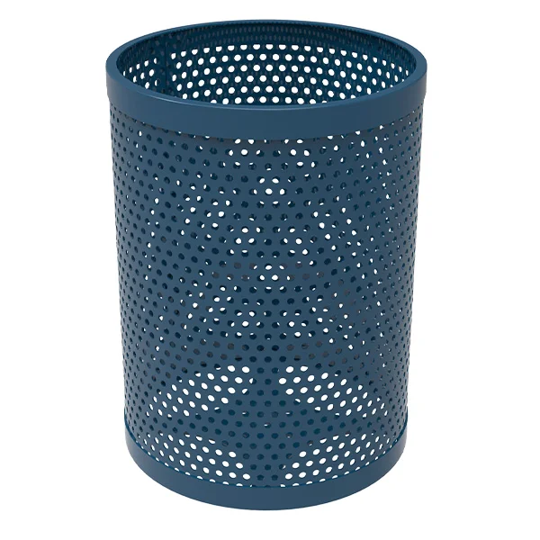MCPS32LR-web-ltblue Blue perforated metal pencil holder.