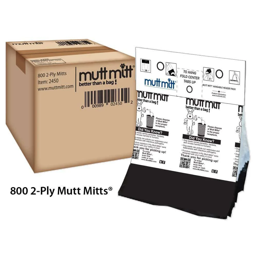 MM_2450_2-Ply_800Case 800 2-Ply Mutt Mitts packaging and product.
