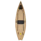 Kayak from above on a black background.