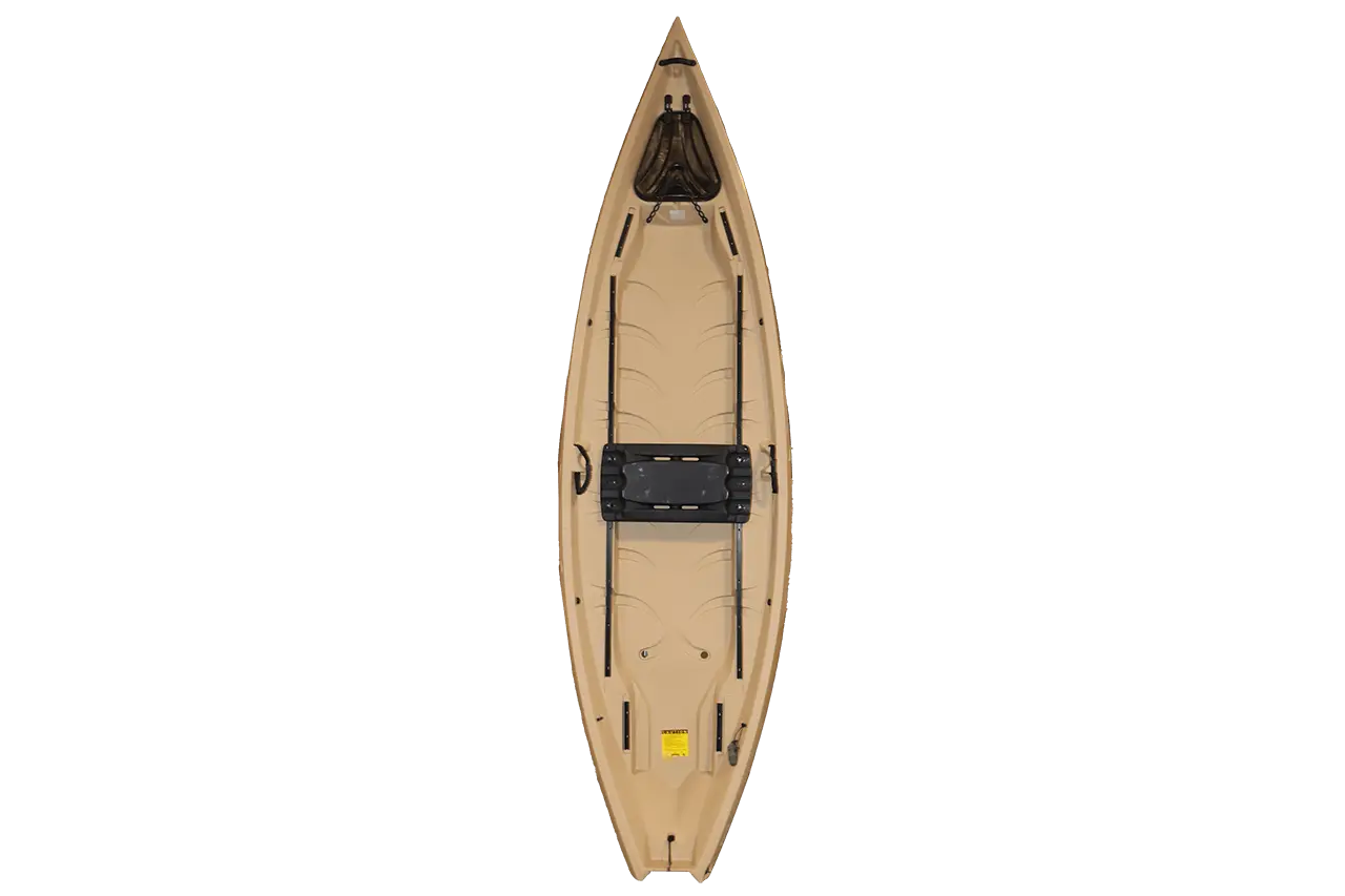 Kayak from above on a black background.