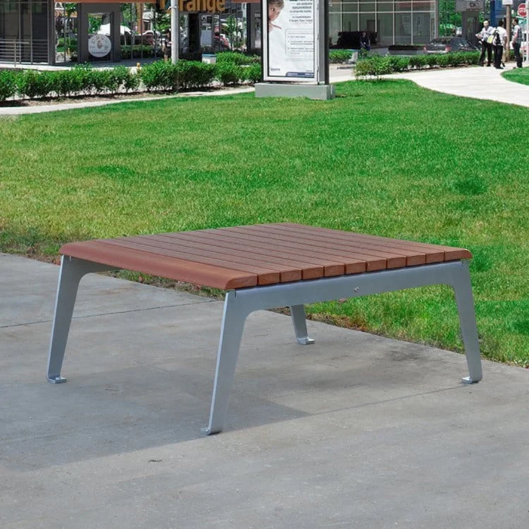 PB-42RDWSFPLZTB Outdoor bench on a sidewalk.