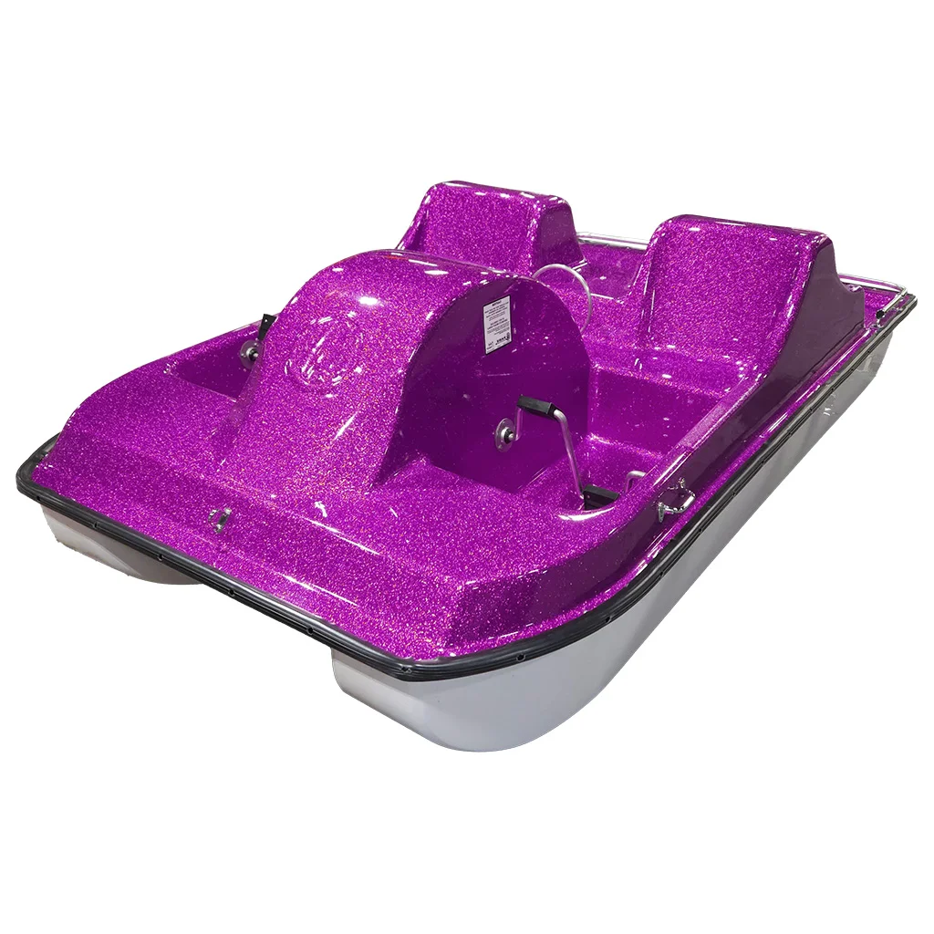 PCIVGlitterRedSML Purple glittered boat with two seats and a steering wheel.