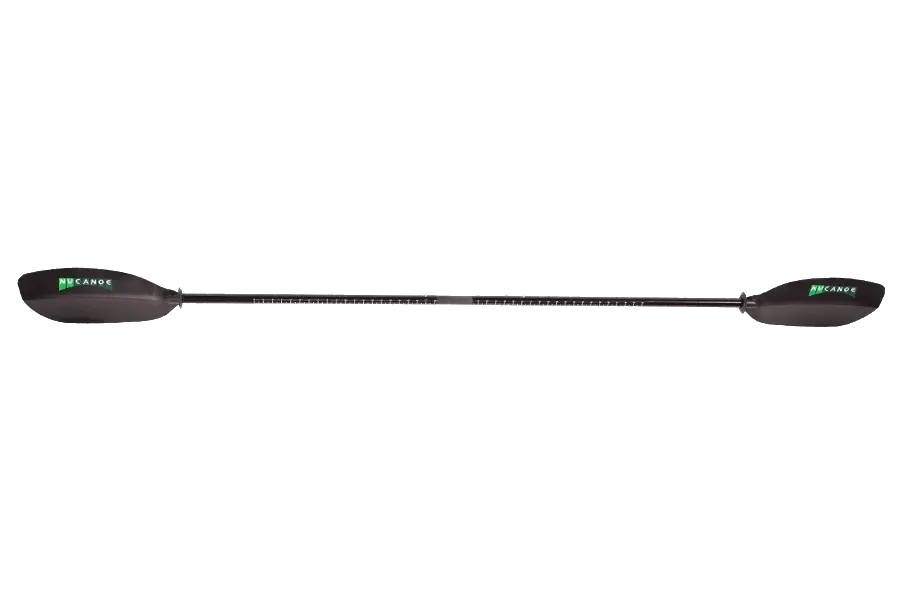 Kayak paddle on a black background.