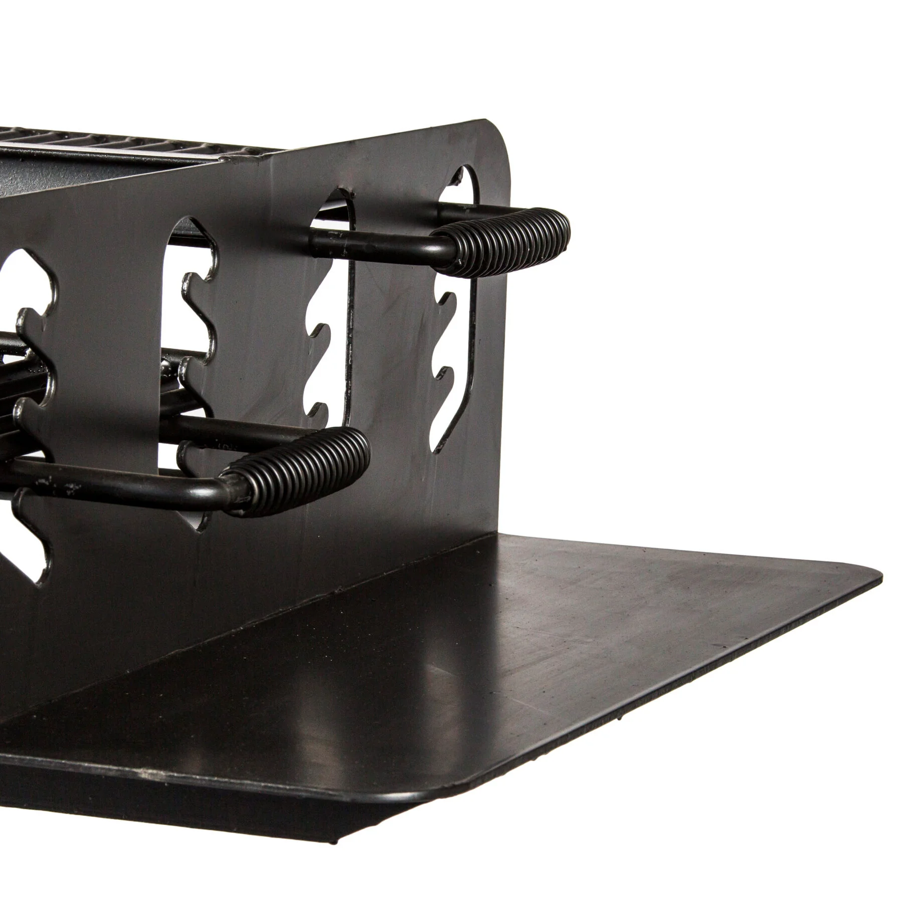 Black metal shelf support bracket.