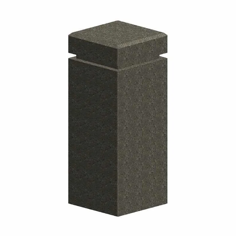 SQB12-500-0311 Square concrete post cap in dark gray.