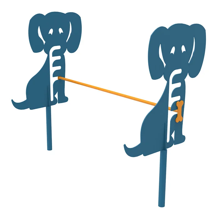 Two elephants playing tug-of-war.