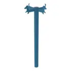 Blue pole with dog figures attached at top.