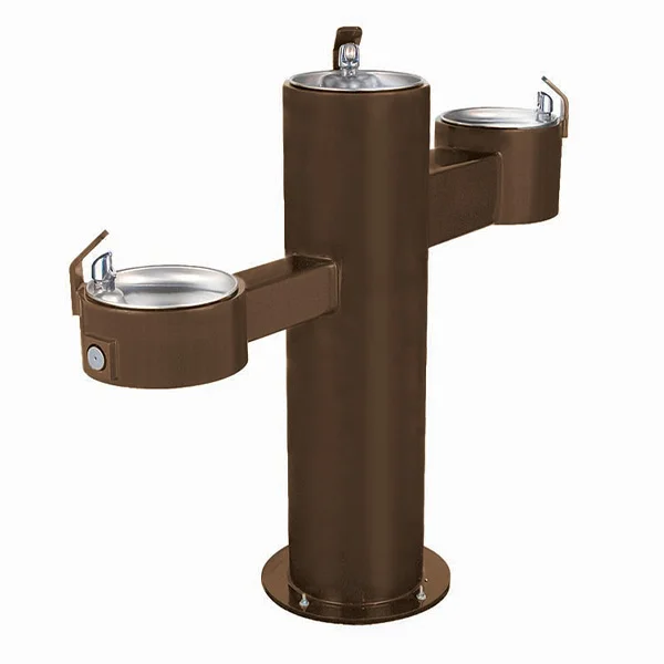a0001282-1-1 Browne outdoor drinking fountain with two water fountains.