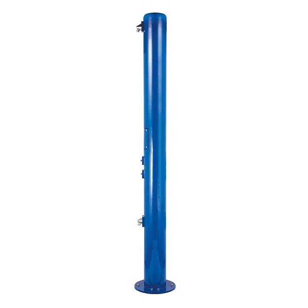 a0001287 Blue cylindrical object with a handle and mounting points.