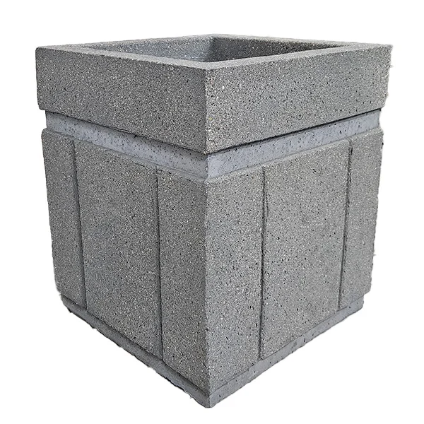 Concrete planter in gray color.