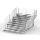Metal bleachers on a white background.