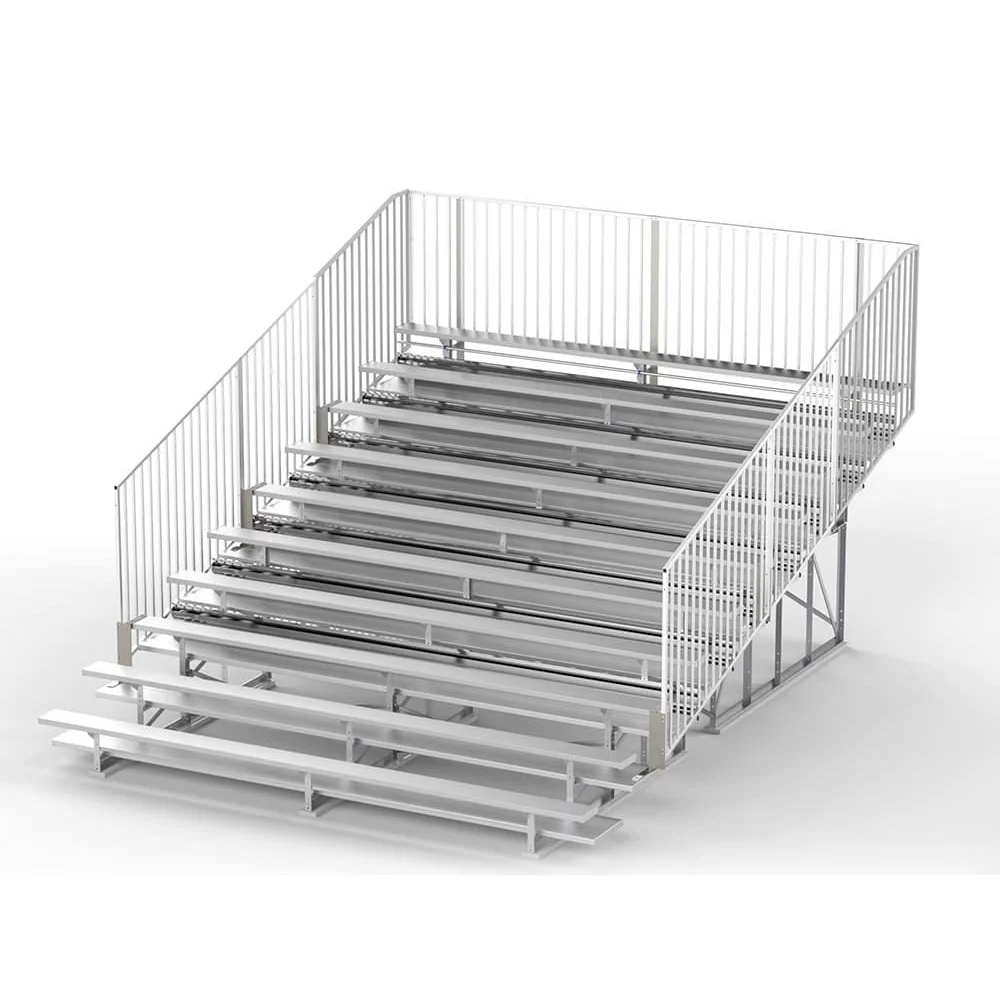 bla10a15v4f4 Metal bleachers on a white background.