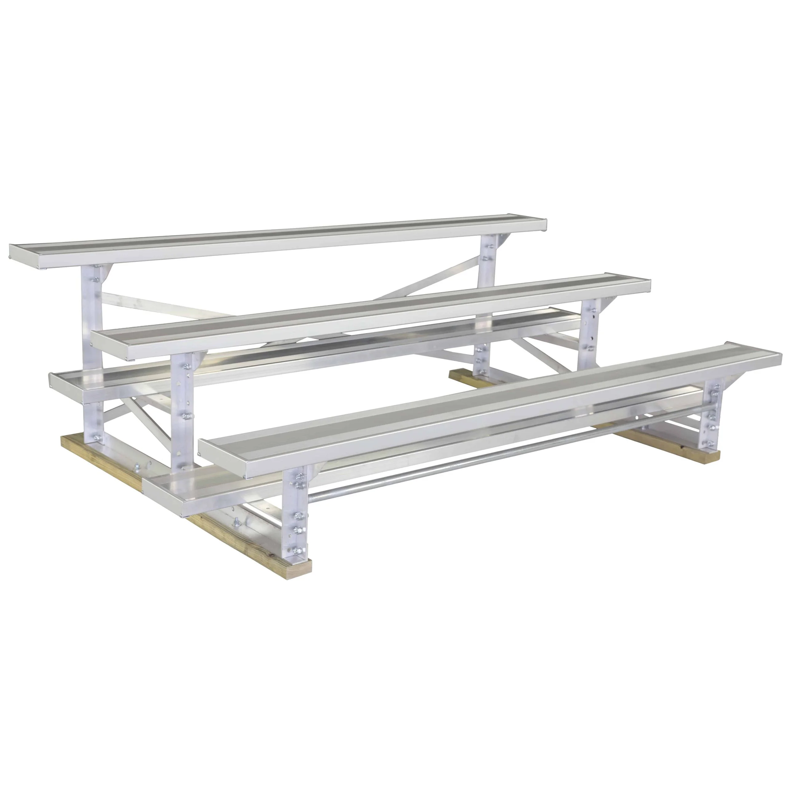 bla3a75-web-scaled-1 White metal bleachers on a white background.