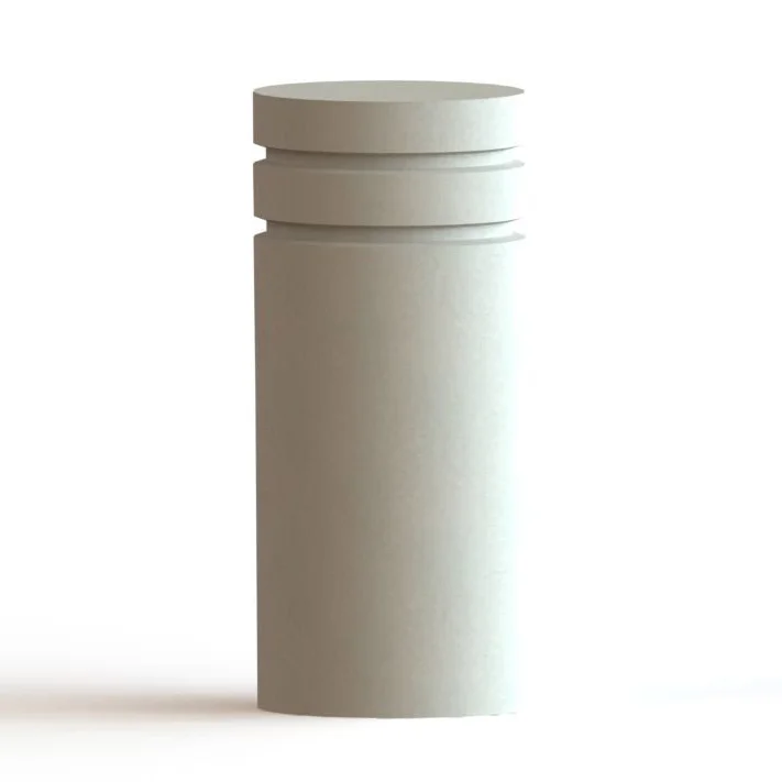 cbeb36 White cylindrical object on a white background.