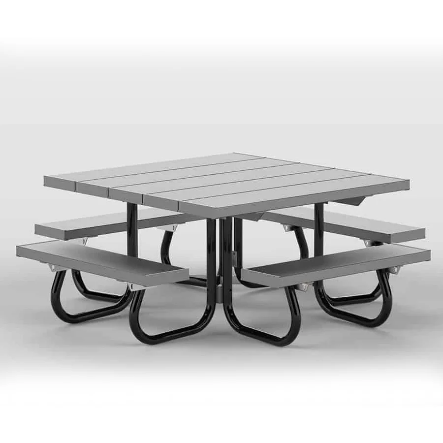 cs4sjca Outdoor picnic table with benches and a rectangular top.
