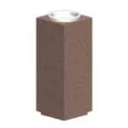 Brown rectangular brick-like object.