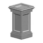 Gray stone column with square top.