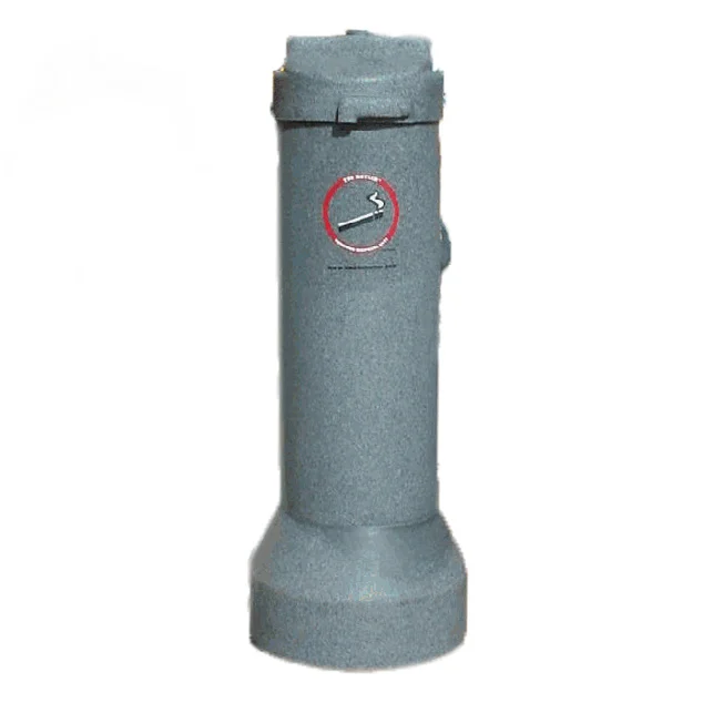 smokebutler_Charcoal2-web Grey cylindrical object with a red circular logo featuring a cigarette.