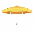 Yellow patio umbrella on a white background.