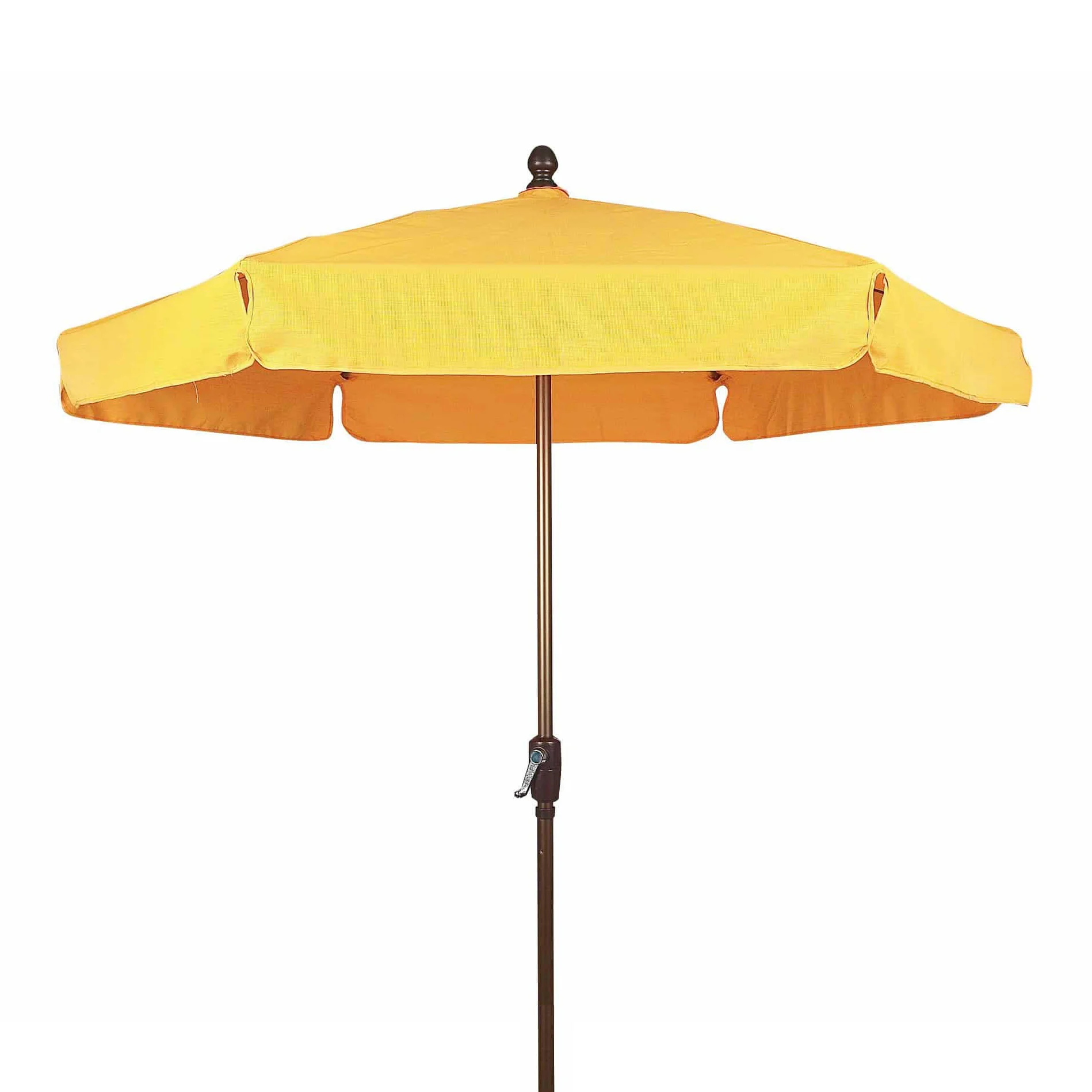 valanceumbrellayellow Yellow patio umbrella on a white background.